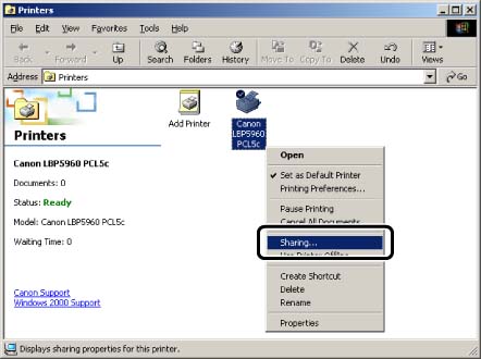 como configurar um servidor de impressão Windows 2000